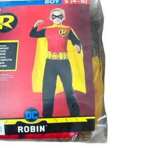 DC Comics Robin Kids Costume - Red, Yellow, Black Small 4-6 NEW Batman Halloween
